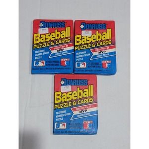 1989 Donruss Leaf MLB Collectible Baseball Puzzle & Cards Set in Wax Pack Sealed
